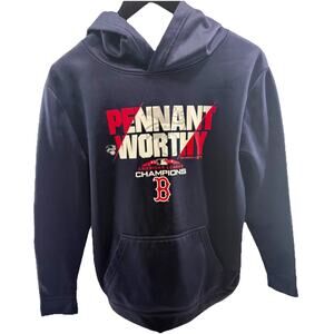Boston Red Sox Hoodie‎ Youth L Pennant Worthy 2018 AL Champs Team Athletics EUC